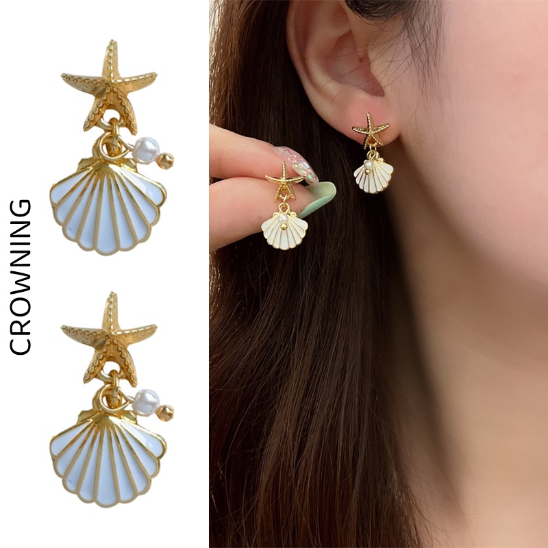 Bông Tai Hình Vỏ Sò/ Sao Biển Bằng Bạc 925 Thời Trang Xuân Hè Vui Nhộn Cho Nữ F995