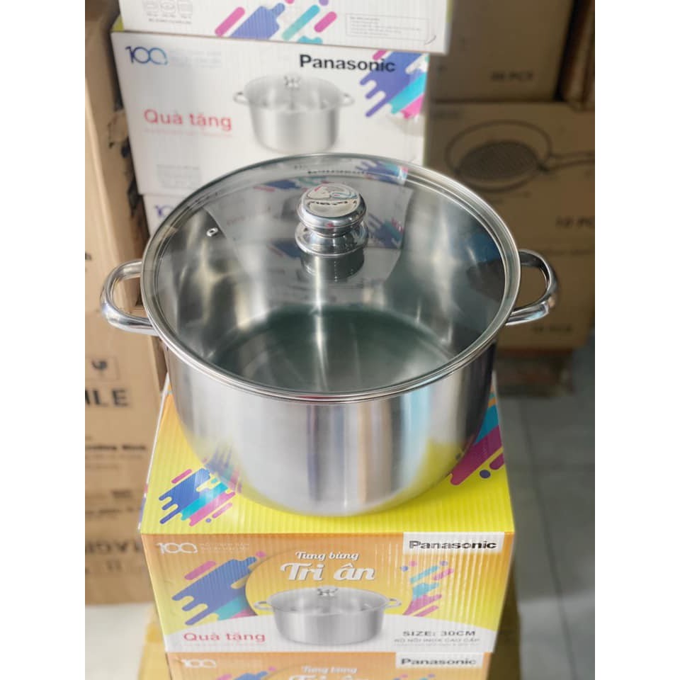 NỒI LUỘC GÀ INOX 430 BẾP TỪ 1 ĐÁY 30CM NẮP KÍNH