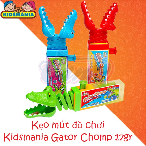 Kẹo mút đồ chơi Kidsmania Gator Chomp 17gr (Màu ngẫu nhiên)