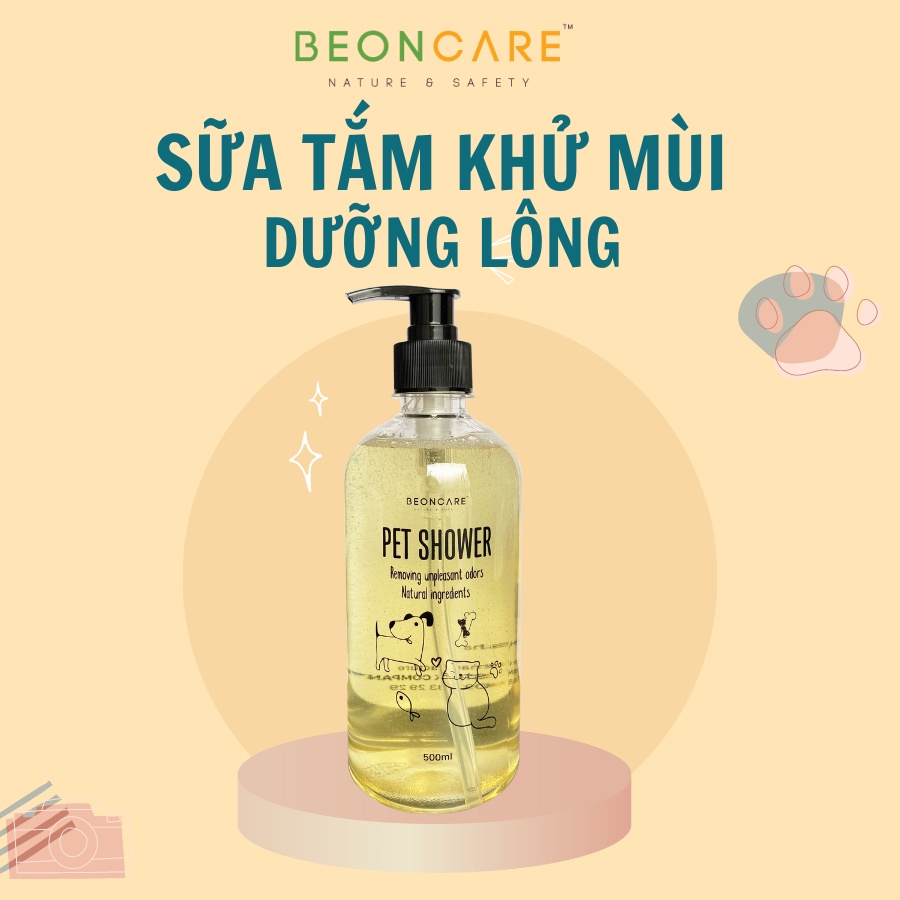 Sữa tắm Khử mùi Dưỡng lông Giảm rụng lông cho chó mèo Beoncare, an toàn cho chó mèo sơ sinh