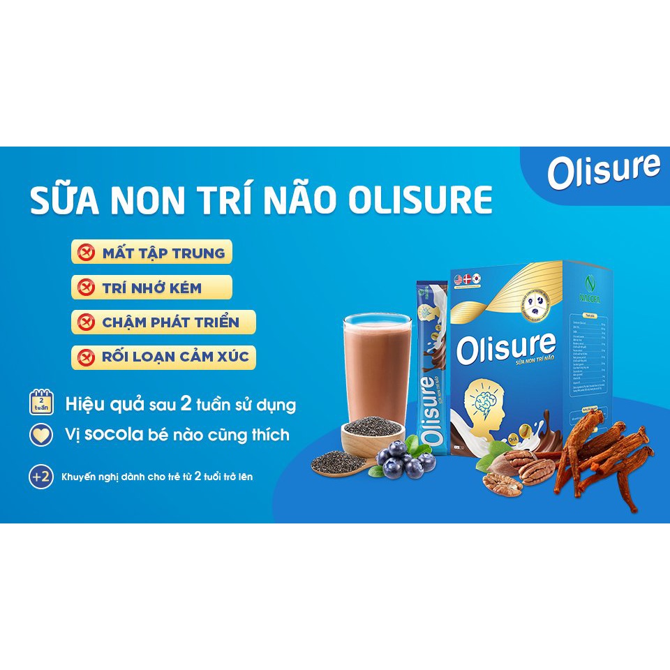 [ MUA 4 TẶNG 2 ] Combo 6 hộp Sữa non trí não Olisure chính hãng , cải thiện phát triển trí tuệ và chậm tiếp