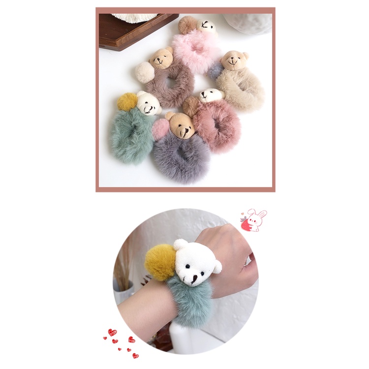 Dây cột tóc hình chú gấu dễ thương cho nữ
