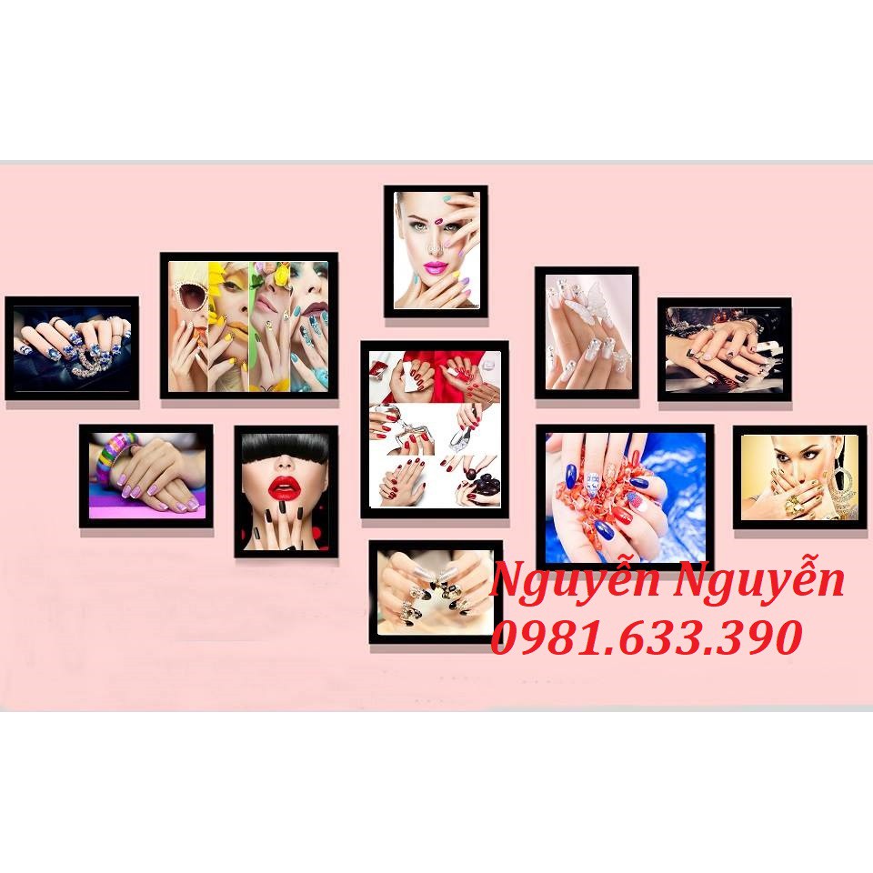 TRANH GÍA XƯỞNG: BỘ 11 TRANH SPA, NAIL, MI. MIỄN PHÍ THIẾT KẾ, TẶNG KÈM BĂNG DÍNH