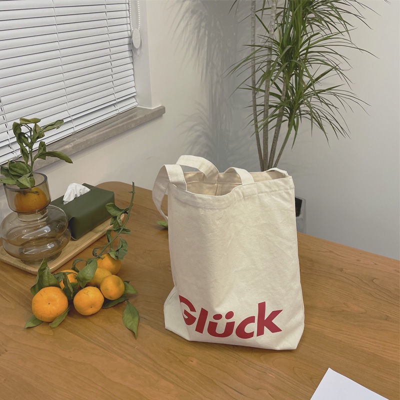 Túi xách canvas in chữ phong cách Đức