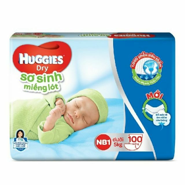 Miếng Lót Sơ Sinh Huggies NB1 100 miếng/ NB1 56 miếng