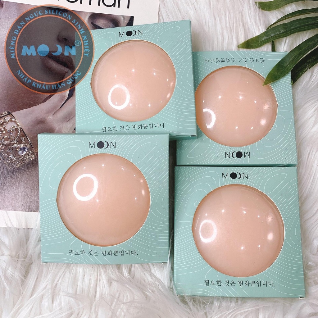Miếng Dán Ngực Không Keo Kháng Nước MOON, Không Keo Kháng Nước, Dán Ti Nhũ Hoa Silicon Tàng Hình Cao Cấp