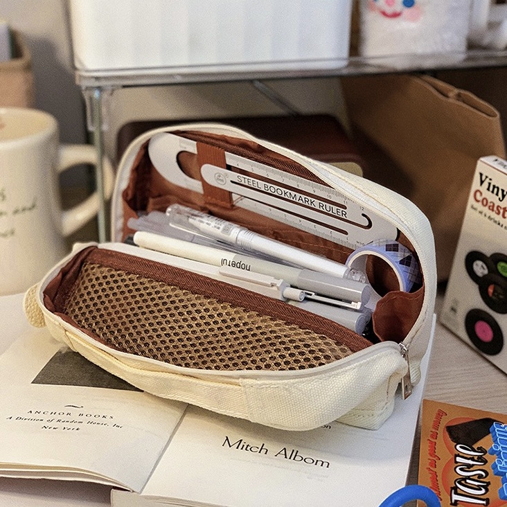 Túi bút vải siêu to có khuy cài cố định