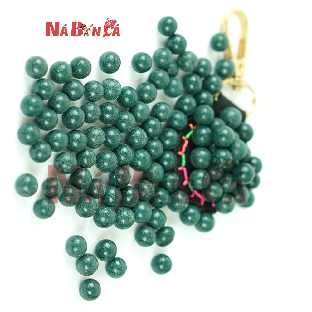 [Bi đất sét] Bi cho ná cao su màu xanh ngọc ngẫu nhiên 8-9mm, Sản phẩm trộn bột sắt, hít nam châm tốt