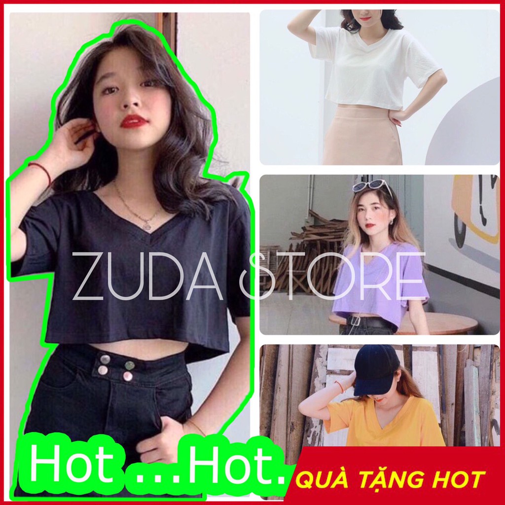 [HÀNG LOẠI 1]Áo Croptop cổ Tim🌸Chất Cotton 100%🌸[FREESHIP]🌸Cực Mịn(Trắng, ĐEN, TÍM, PHẤN),ZUDASTORE