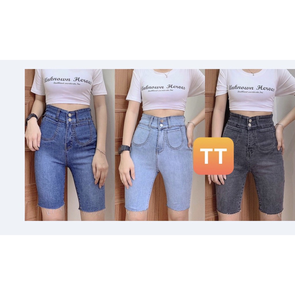 Quần short jean nữ cao cấp JL JohnsonLi, lưng cao, nhiều màu (lựa chọn thoải mái)