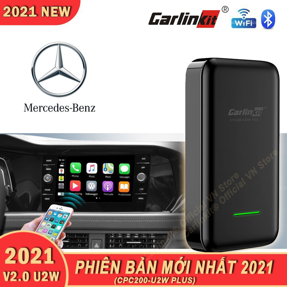 Mercedes - Carlinkit 3.0 U2W Plus (2021 NEW) -Bộ Adapter chuyển đổi Apple Carplay có dây sang Apple Carplay không dây