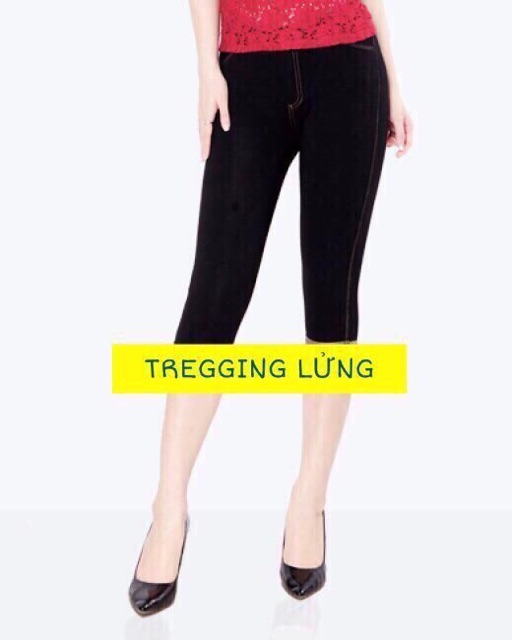 Quần tregging lửng giả jean