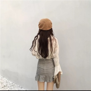 Order Chân váy đuôi cá kẻ ngắn ( ảnh thật sau)