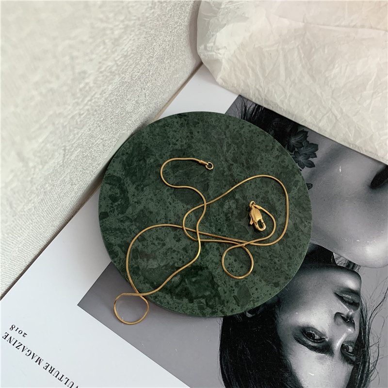 2pcs Gold-plated Clavicle Chain Snake Bone Chain Double Layer Exquisite Niche Design Necklace