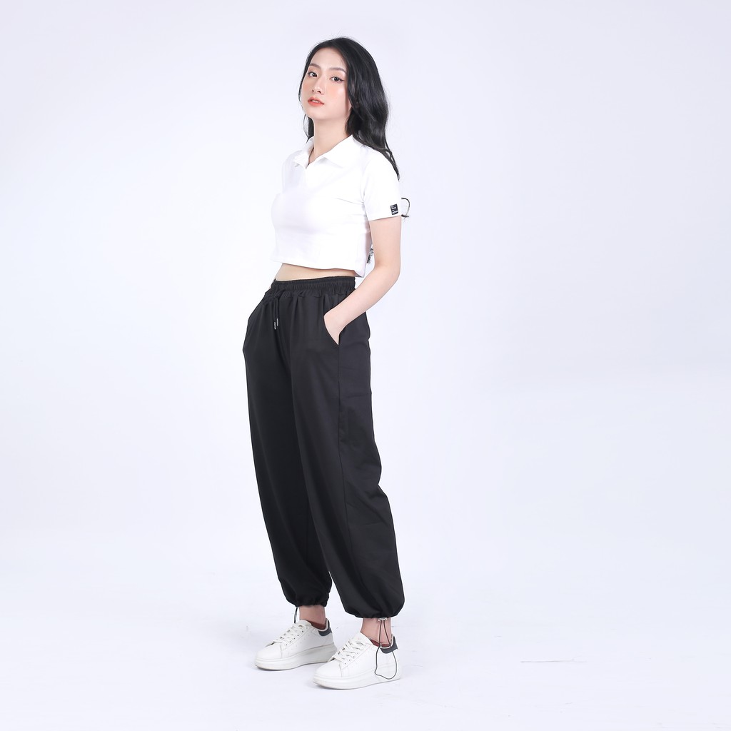 Quần Jogger nữ ống rộng Maoshop Quần jogger pants form rộng 2 dáng để suông hoặc bo gấu thể thao tập gym - Q04