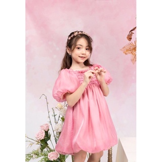 Váy tơ hồng pastel mã M12 siêu xinh cho bé, có ảnh thật