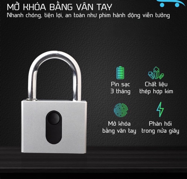 Ổ Khoá Cảm Biến Vân Tay Thông Minh LOKE Chống Nước IP65, Ko Gỉ Sét