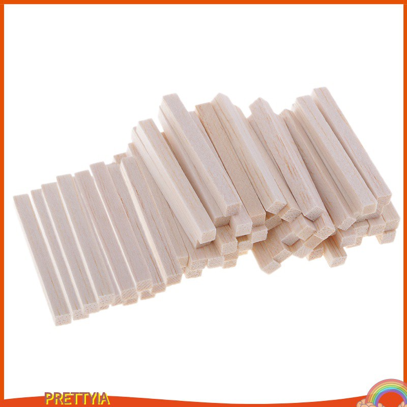 Set 60 Khối Gỗ Balsa 5x5x50mm Làm Đồ Thủ Công DIY