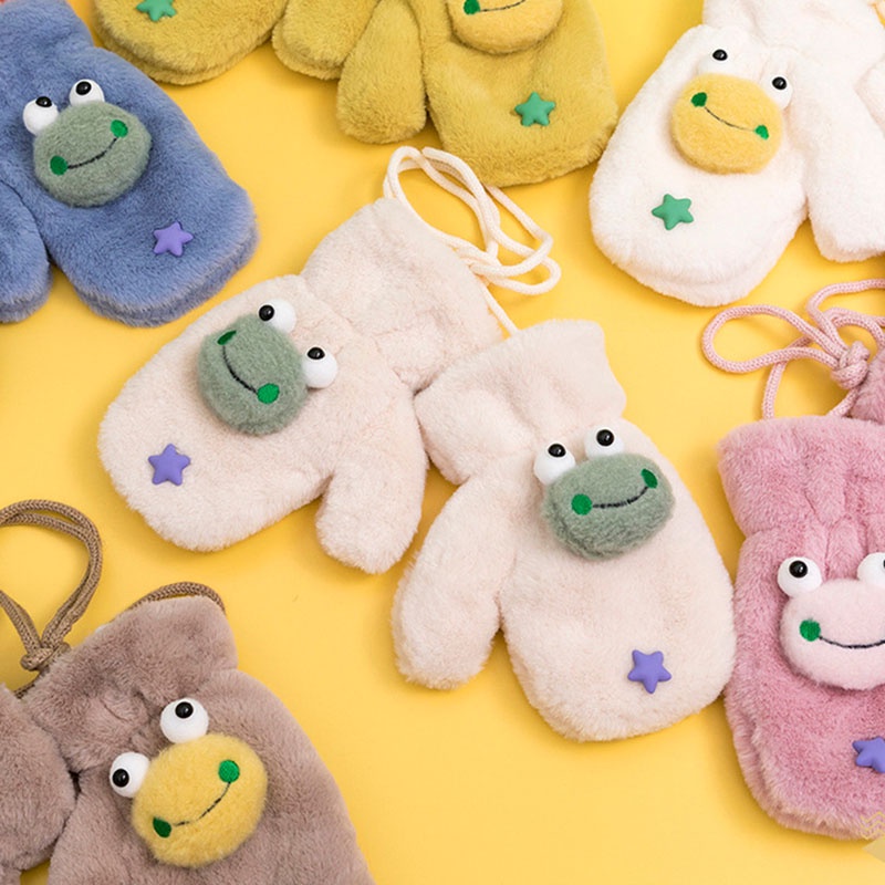 Đôi găng tay hình ếch hoạt hình 3D dễ thương cho bé