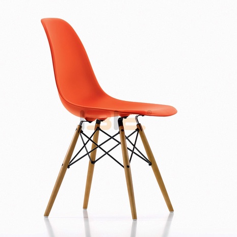 Ghế café IBIE Eames chân gỗ đan, lưng nhựa cao cấp, tùy chọn màu sắc, phong cách tối giản, hàng nhập khẩu loại 1