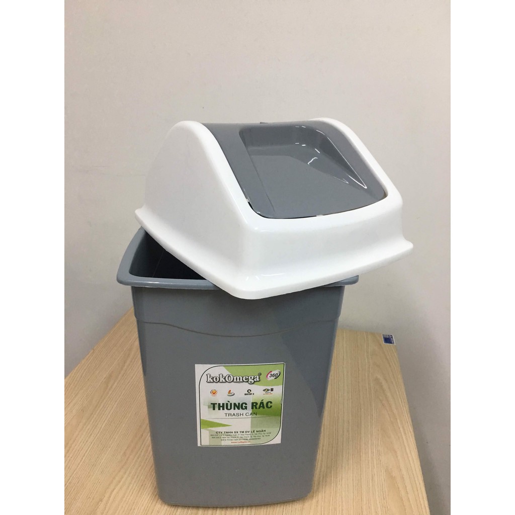 Thùng Rác Nhựa Nắp Lật Kokomega 18 Lít KT: 42*20*56 CM