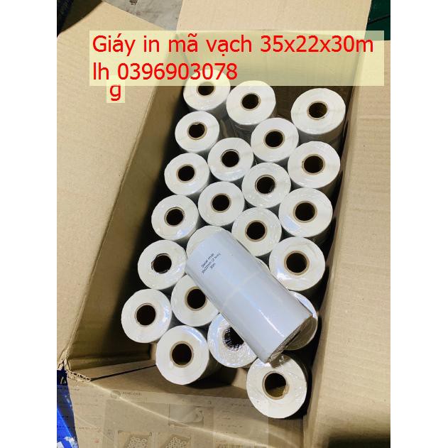 Giấy in tem mã vạch 35x22mm lõi phi 1 inch   cty bảo hành 1 đổi 1 chất lượng