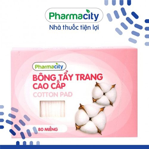 Bông tẩy trang cao cấp Pharmacity (80 miếng/hộp)