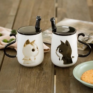 ✿♠Cốc nước sứ hình mèo cặp đôi