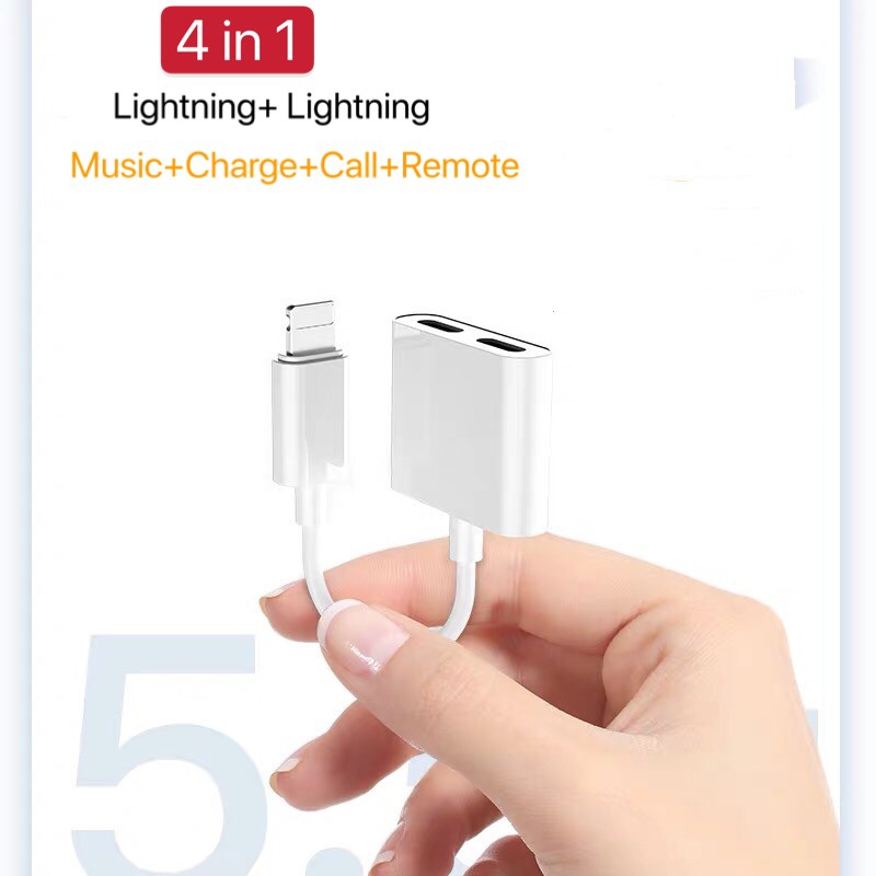 Bộ chuyển đổi 2 trong 1 Apple Jack 3,5 mm Âm thanh AUX + Sạc cáp sạc cho iPhone X / XR / XS / 7/8 plus