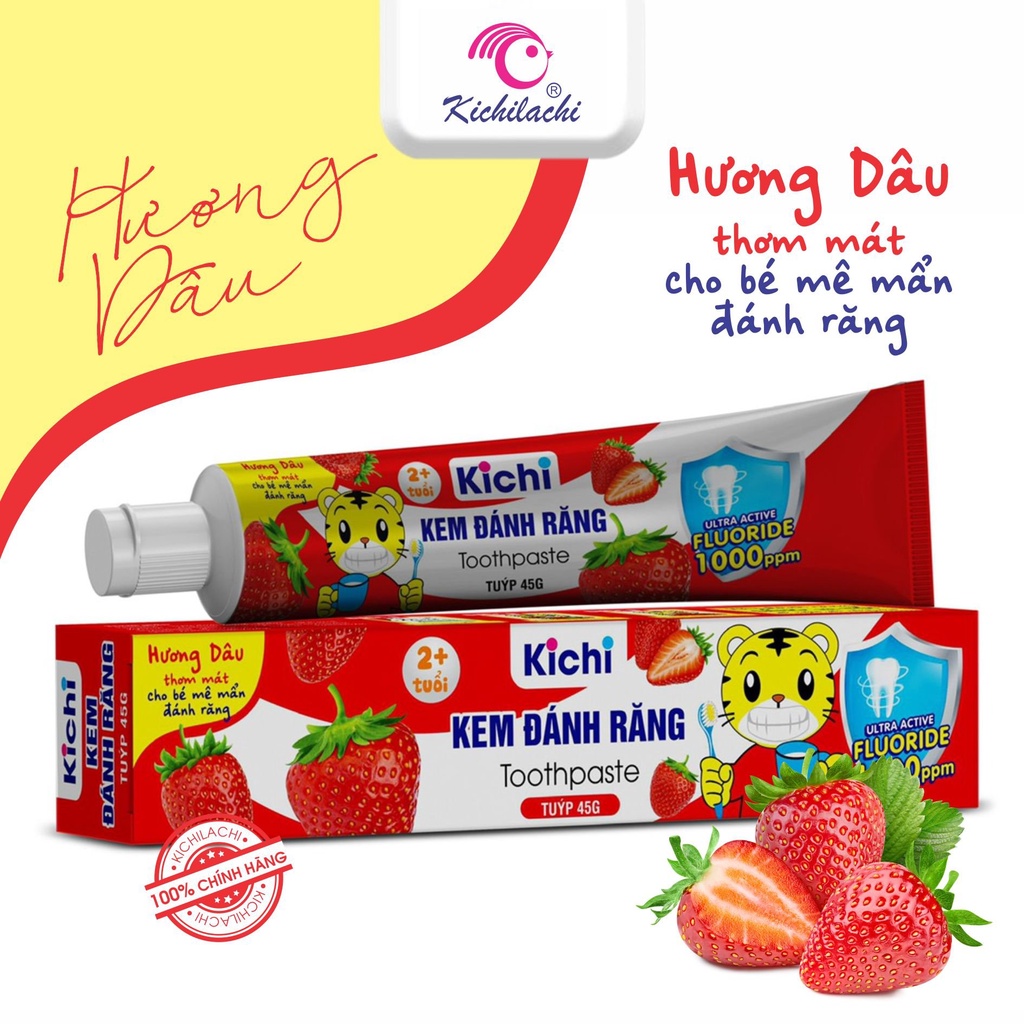 Kem đánh răng nuốt được cho bé Kodomo - Kichilachi, kem đánh rẳng từ 2 tuổi 45gr/60gr