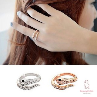 Nhẫn hợp kim hình rắn đính đá cá tính cho nữ