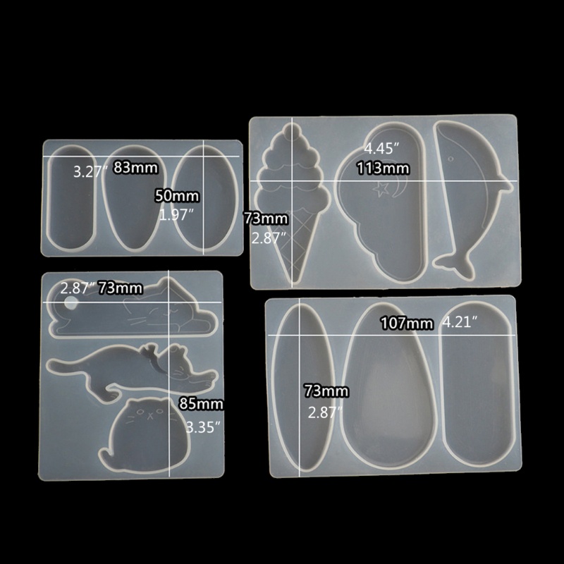 Set 4 Khuôn Làm Kẹp Tóc Trang Sức Thủ Công Đa Ứng Dụng