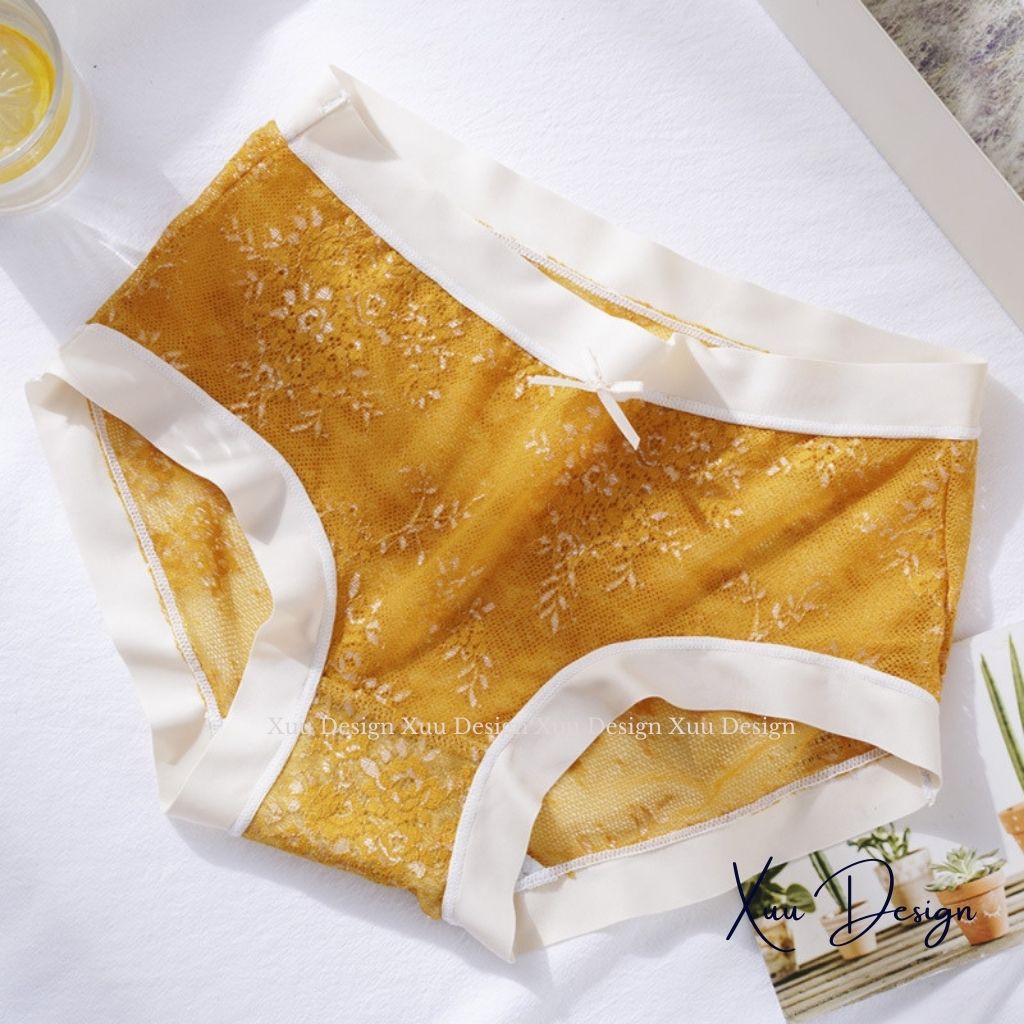 Quần lót nữ ren sexy Wexuu Design, Quần lót ren hoa nhí sexy cao cấp viền su mềm mại thoáng khí - QC56