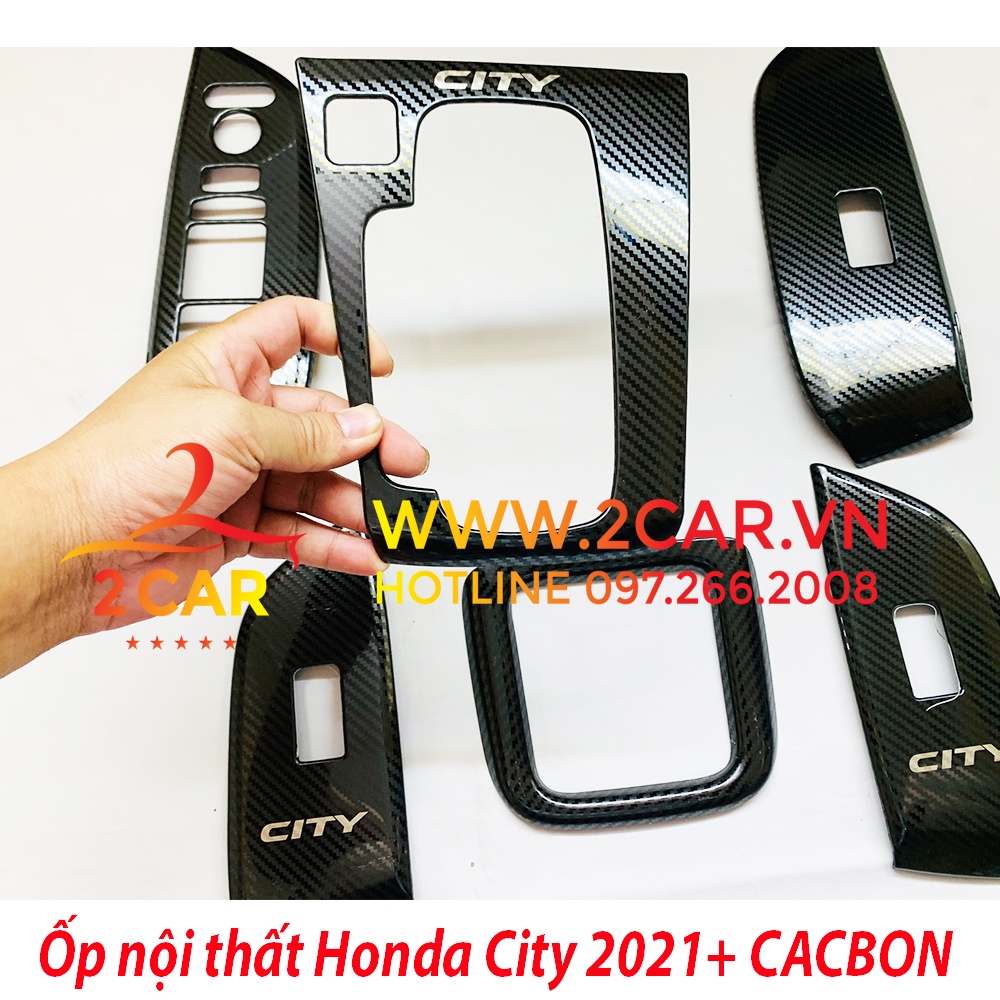 Ốp nội thất CARBON xe Honda City 2021 2022 2023 vân Cacbon Kim loại Cao cấp