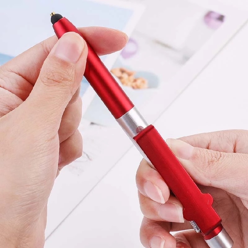 Bút Bi Có Đèn LED Và Giá Đỡ Điện Thoại Đa Năng 4 Trong 1 1 Cái
