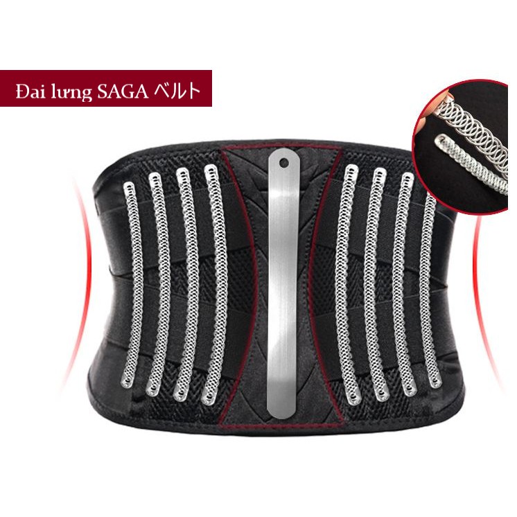 ĐAI LƯNG CỘT SỐNG CAO CẤP SAGA ベルト(MÃ SG01) - Hỗ Trợ Đau Lưng, Bảo Vệ Cột Sống, Thoát Vị Đĩa Đệm