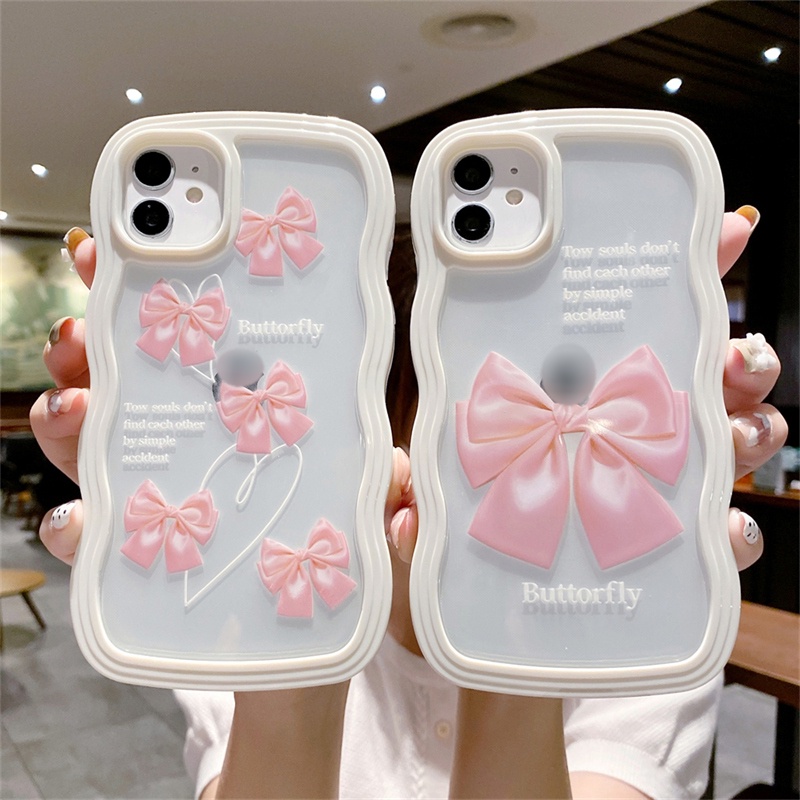 Ốp Điện Thoại TPU Mềm Trong Suốt Họa Tiết Nơ Màu Kẹo Cho iPhone 13 12 11 Pro Max XS Max XR X 8 7 Plus