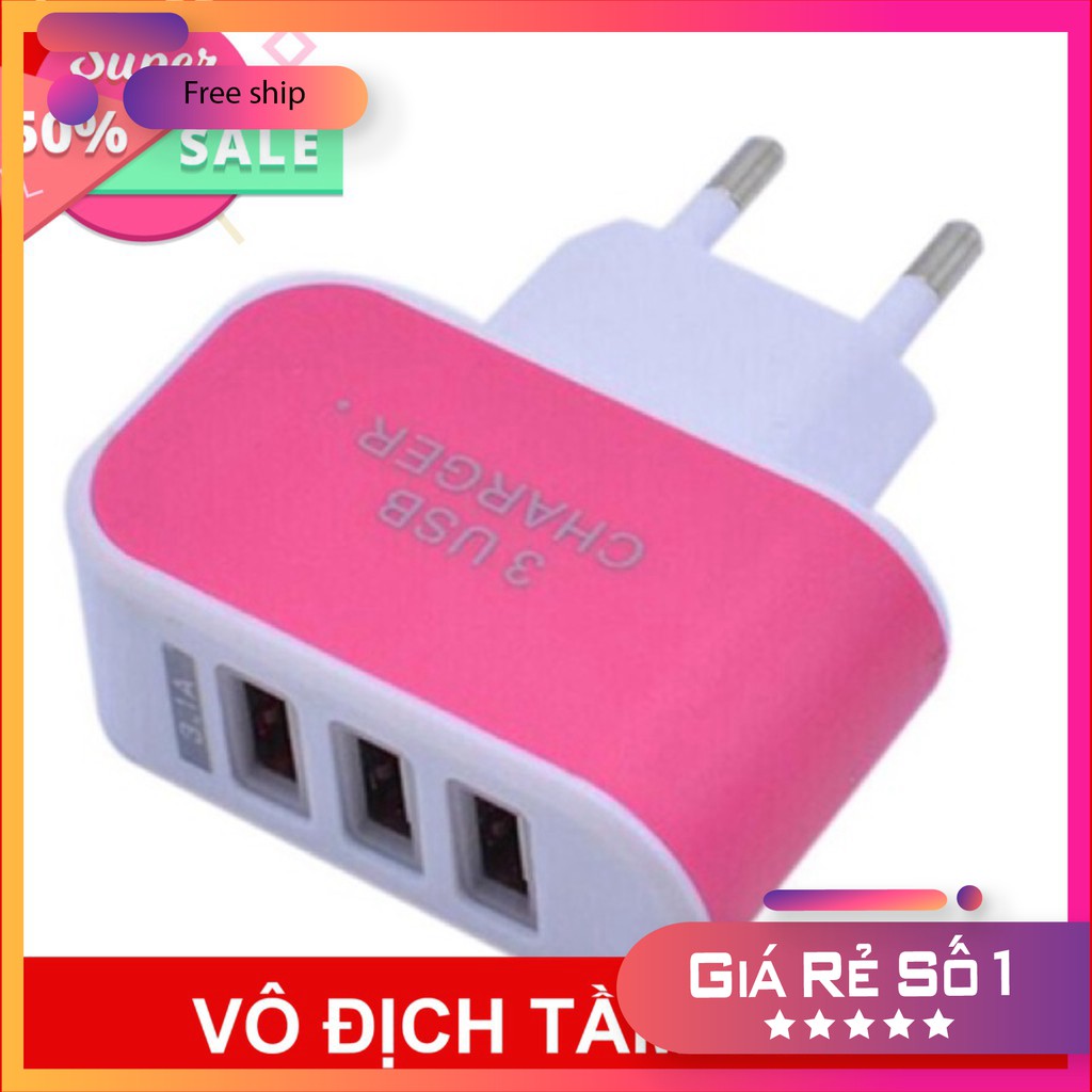 CỦ SẠC ĐA NĂNG ❤️FREESHIP❤️ Củ sạc 3 Cổng USB (Bảo hành 1 tháng)  giảm giá 50% mua ngay nhanh tay [FREESHIP] [Mã FASHION