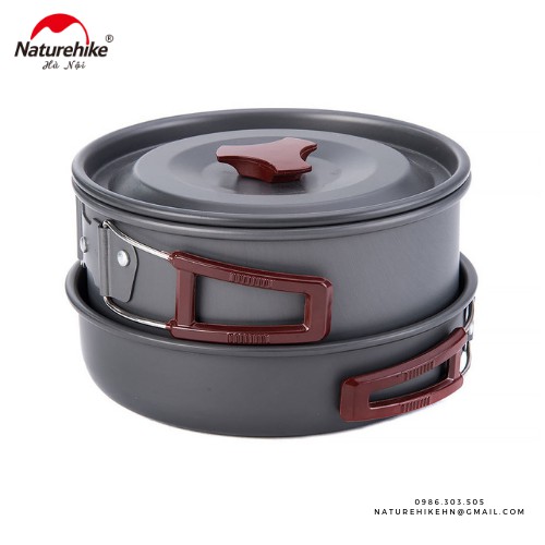 Bộ nồi dã ngoại cao cấp Naturehike (3 món) NH15T203-G [Kèm hình thật SP]