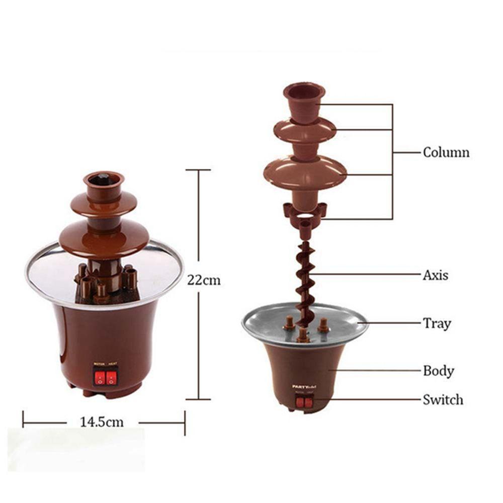 YIYU Đài Phun Sô Cô La Ba Tầng Dùng Cho Nấu Ăn