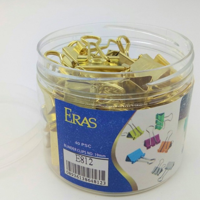 Kẹp bướm mạ vàng 19mm Eras E812 kẹp giấy nhớ và lưu trữ văn phòng