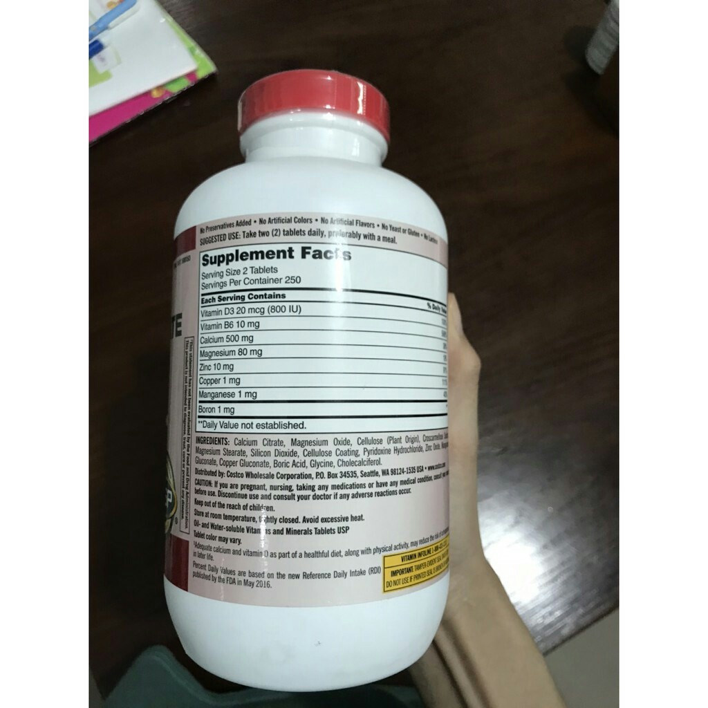 Viên Uống Kirkland Calcium Citrate Magnesium &amp; ZinC – 500v – Mỹ