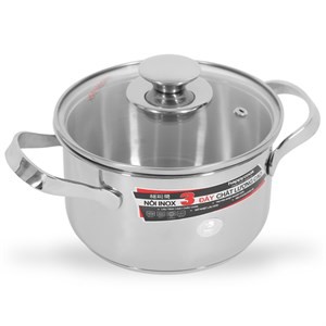 Nồi Inox Cao Cấp 3 Đáy Nắp Kính Happy Cook N24-NMG