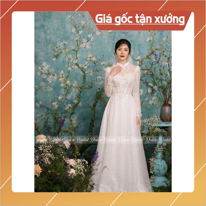 Áo dài cưới cách tân siêu tôn dáng BST mới nhất 2022