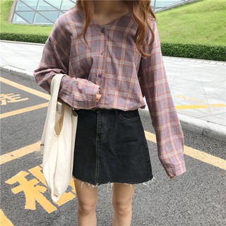 (HÀNG ORDER) ÁO SƠ MI CARO CỔ V 2018