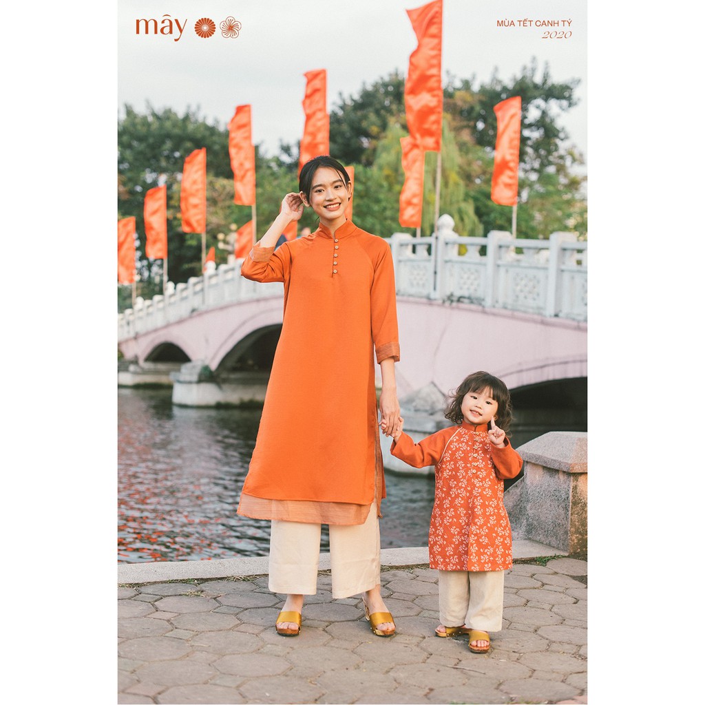 Áo Dài Giao Thừa Cam