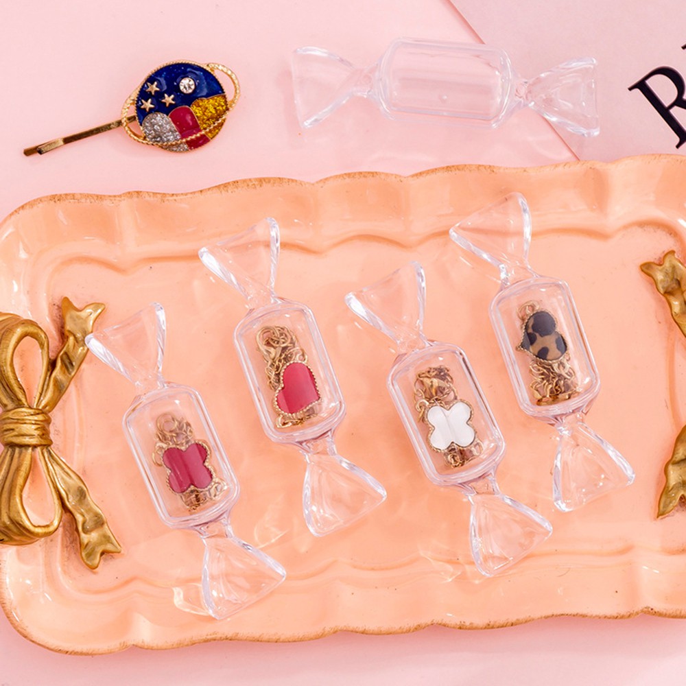 [sweet]  1pc woman fashion Transparent Candy Ring earring Storage Box Jewelry Box