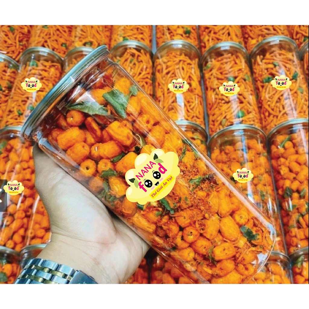 Nui rim khô bò lá chanh 350gr NaNaFood, đặc sản Đồng Nai, đồ ăn vặt ngon, giòn đậm vị