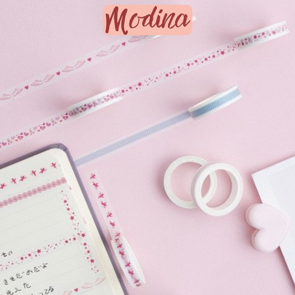 Washi tape cute, băng dính giấy trang trí sổ tay
