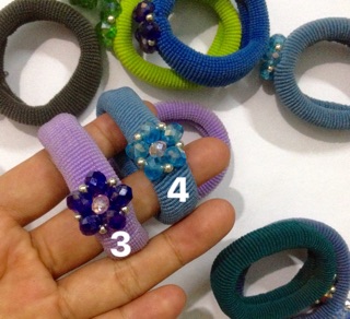 Set 3 cột tóc thun phối hạt ngọc
